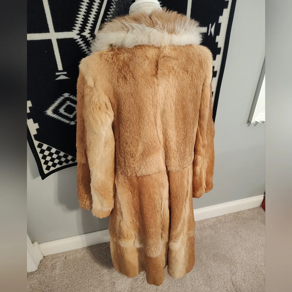 Vintage GUC Jacques St. Laurent Authentic Calf Length Fur Trench Overcoat, Small - Picture 8 of 15